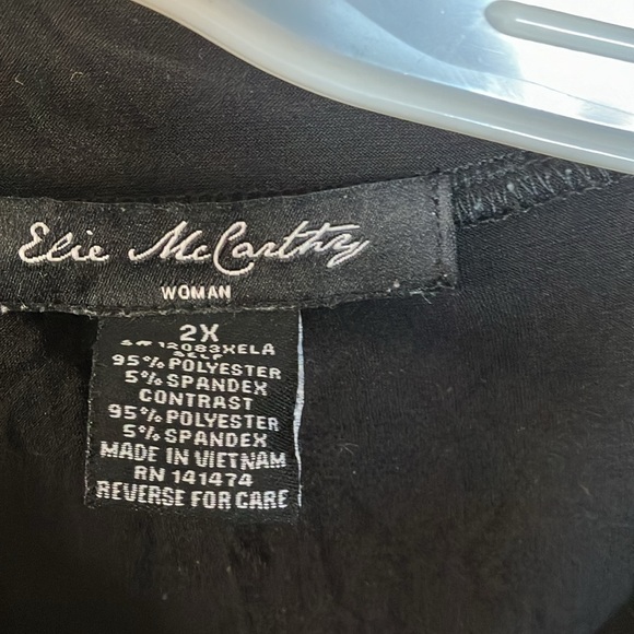 FINAL MARKDOWN Elie McCarthy Black and White Polka Dot Blouse 2x - Picture 4 of 7